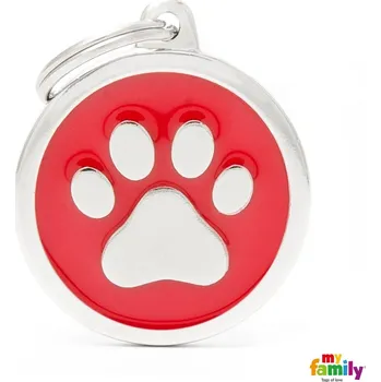 psí známka My Family Známka Classic - kroužek packa červený