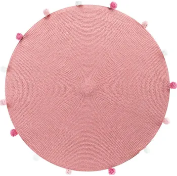 Koberec Růžový kulatý koberec ø 90 cm Pompomparty – douceur d'intérieur ID_1635266