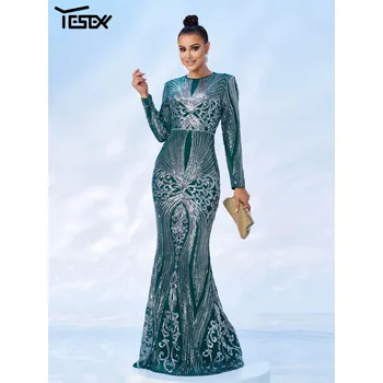 Dámské šaty Originální dlouhé šaty na ples LC10077 Barva: Zelená, Velikost: S