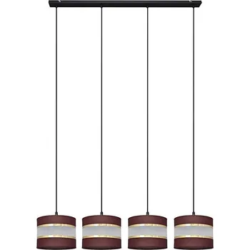 Lustr na lanku HELEN 4xE27/15W/230V hnědá/černá/zlatá