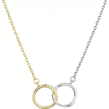 Náhrdelník Pozlacený a stříbrný náhrdelník DUET 62010