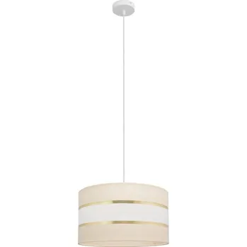 Lustr na lanku HELEN 1xE27/15W/230V pr. 35 cm krémová/zlatá