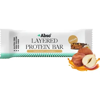 AbsoRICE AbsoBAR Layered Protein Bar - Vegan Protein Bar (50 g, Lískový oříšek - karamel)