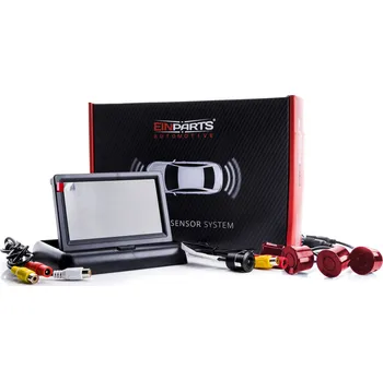 Parkovací asistent EPP5700 EinParts parkovací asistent s monitorem a kamerou (červené senzory)