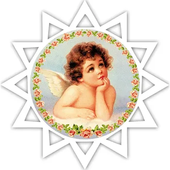 Vánoční ozdoba Vánoční ozdoba z plexiskla - Hvězda, věneček z růží