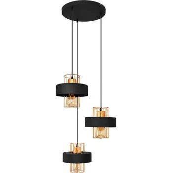 Lustr na lanku VOLTA 3xE27/15W/230V černá/rose gold