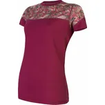 SENSOR MERINO IMPRESS dámské triko kr.rukáv lilla/feather Velikost: XL