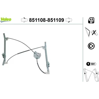 Stahovačka okna Zvedací zařízení oken VALEO 851108