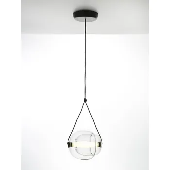 BROKIS Capsula, závěsné svítidlo, vnější čiré + vnitřní čiré sklo / černý kov / černý kabel 7,5W LED 2700K, šířka 29,5cm - BROKIS A BRO PC00937_001