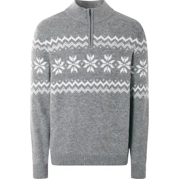 Pánský svetr LIVERGY® Pánský pletený svetr Šedá/Bílá XL