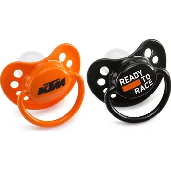 dudlíky a Sada 2 kusů dětských dudlíků KTM barva černá/oranžová (dárkové předměty pro motorkáře)