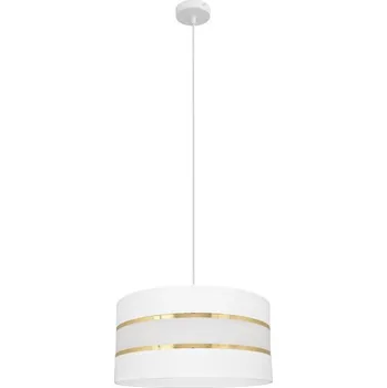 Lustr na lanku HELEN 1xE27/15W/230V pr. 40 cm bílá/zlatá