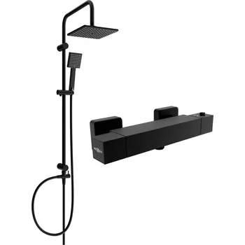 Sprchový set Sprchový set MEXEN Tord - termostatická sprchová baterie Cube černý