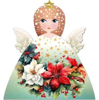 Vánoční ozdoba Vánoční ozdoba z plexiskla - Anděl a červenobílá hvězda