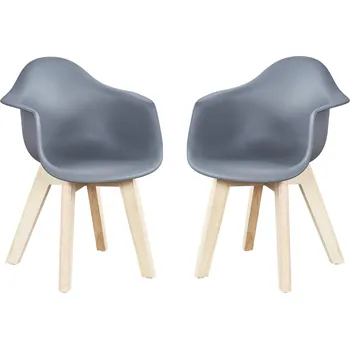 Set dvou šedých plastových dětských židliček Quax Walsh