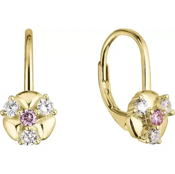 Náušnice Pozlacené stříbrné náušnice se zirkony 11508.1 crystal