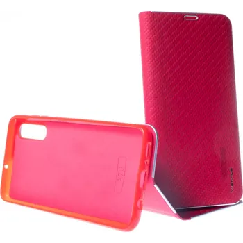 Pouzdro na mobilní telefon Pouzdro Vennus Book Carbon Samsung Galaxy A70 A705 Červené