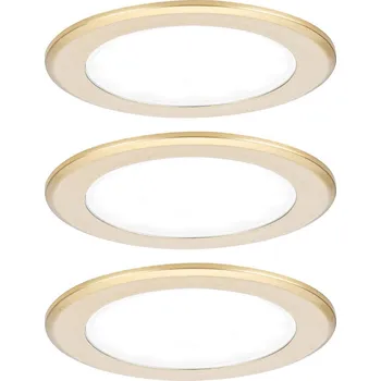 Svítidlo PAULMANN LED vestavná nábytková svítidla 3ks sada kruhové 65mm 3x2,5W 230/12V 4000K zlatá mat - PAULMANN P 93124