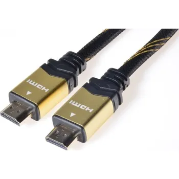 Video kabel OEM Kabel propojovací HDMI 1.4 + Ethernet, textilní povrch, zlacené konektory, 5m KPHDMET5