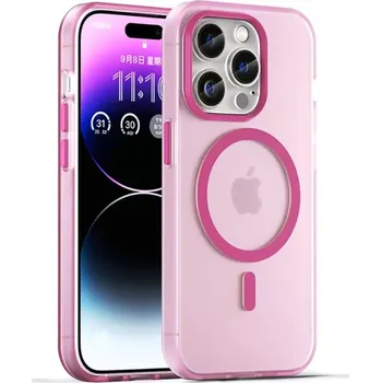 Pouzdro na mobilní telefon Kryt na iPhone 14 Pro Max gumový Candy (podpora MagSafe) růžový