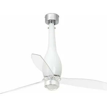Dekorativní svítidlo FARO ETERFAN M LED, bílá/transparentní, stropní ventilátor s DC motorem - FARO FARO 32000-9