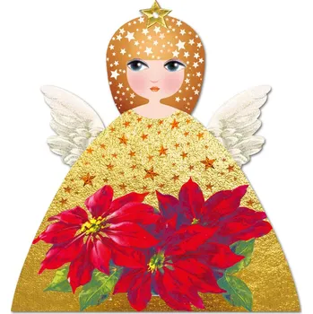 Vánoční ozdoba Vánoční ozdoba z plexiskla - Anděl a červená hvězda