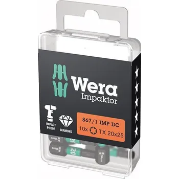 Příslušenství k nářadí Bit šroubovací 1/4" DIN 3126 C6,3 T25x25mm Balení 10 ks Wera 5157625001
