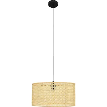 Lustr na lanku ALBA 1xE27/15W/230V pr. 40 cm ratan/černá