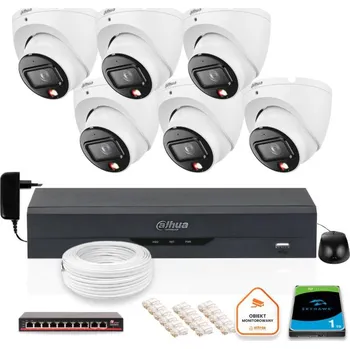 Bezpečnostní kamera SADA 6 6mpx IP kamer Dahua IPC-HDW1639T-A-IL-0280B-S6 + DISK 1TB