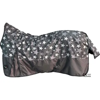 Deka pro koně Deka výběhová HKM -CLEVELAND STARS HN FLEECE- - Šedá - 125cm