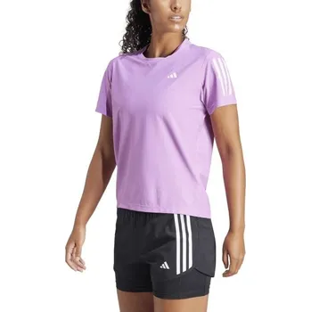Dámské tričko Dámské běžecké tričko adidas OWN THE RUN TEE M Fialová, Bílá