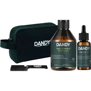 Péče o vousy Pánská cestovní sada pro péči o vlasy a vousy s kosmetickou taštičkou a hřebínkem na vousy Dandy + dárek zdarma