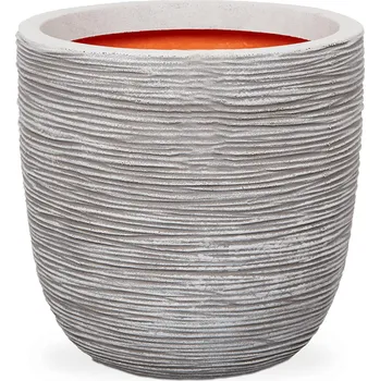 Květináč Capi Nature Rib NL Planter Ball Ivory Ø 43 cm / V 41 cm