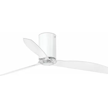 Dekorativní svítidlo FARO MINI TUBE FAN, bílá/transparentní, stropní ventilátor s DC motorem - FARO FARO 32038