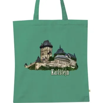 Pánská móda BIO plátěná taška s potiskem Karlštejn