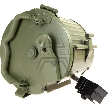 Airsoft G&G G&G elektrický bubnový zásobník pro MG42, 1700 BBs - Zelená