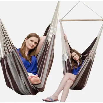 Houpací síť Závěsné houpací křeslo Biliger Amanka retro hnědé