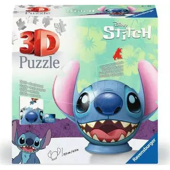 3D puzzle Ravensburger Puzzle-Ball Disney Stitch s ušima 77 dílků