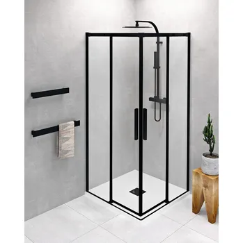 Altis Black čtvercový sprchový kout 800x800 mm, rohový vstup, čiré sklo AL1582BAL1582B
