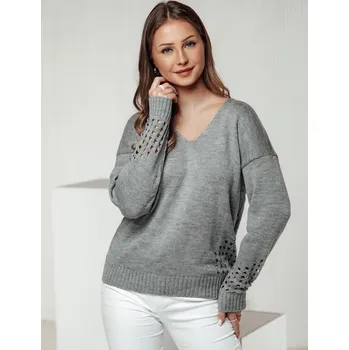 Dámský svetr Světle šedý dámský svetr SOFTARE MY2398 Velikost: ONE SIZE