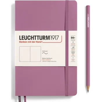 Blok Notebook Paperback (B6+), Softcover, 123 numbered pages, Dusty Rose, plain