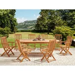 Sada zahradního nábytku ze světle hnědého akáciového dřeva stůl židle 8místná sada rustikální design Beliani