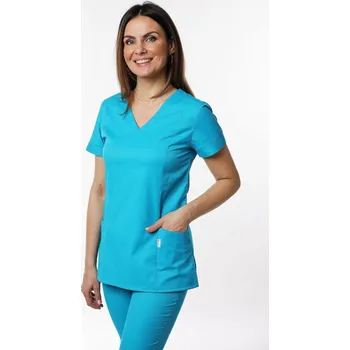 Zdravotnický oděv PERLIČKA Zdravotnická košile VIKY SATTÉ Tmavý tyrkys Barva: Tmavý tyrkys, Velikost: 36