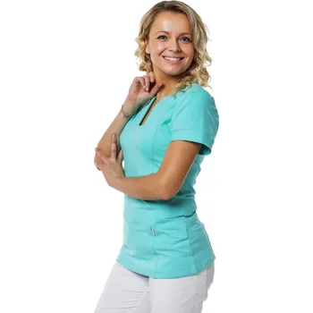 Zdravotnický oděv Perlička® Zdravotnická košile LILI Úplet Světlý tyrkys Barva: Tyrkys, Velikost: XXL