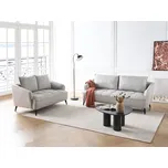 2 + 3místná sedací souprava světle šedá látka dřevěný rám obývací pokoj Beliani