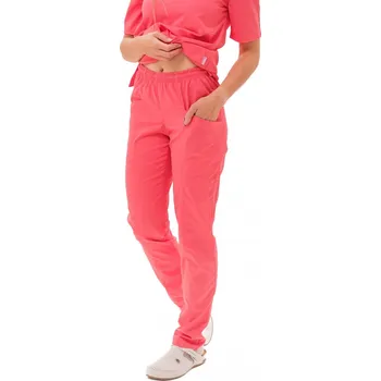 Zdravotnický oděv Perlička® Zdravotnické kalhoty SISI SATTÉ Regular Coral Barva: Coral, Velikost: 54