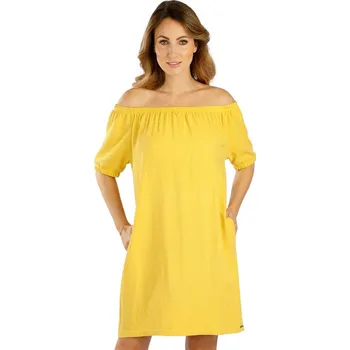 Dámská móda Dámské šaty LITEX s krátkým rukávem žluté Barva: 106, Velikost: XL, kód: LI-5E102-XL-106