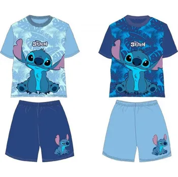 Dívčí pyžamo Pyžamo tričko a kraťasy Lilo And Stitch 1324 modré mix barev