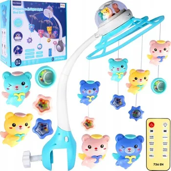 Kolotoč nad postýlku Kolotoč nad postýlku s dálkovým ovladačem a projektorem medvídci