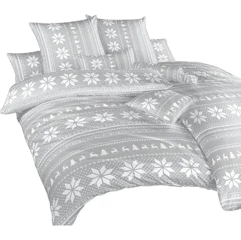 Povlečení DADKA VRACOV Krepové povlečení sobi šedé 140 x 200, 70 x 90 cm zipový uzávěr